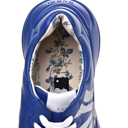 Gucci X MLB Calfskin NY Yankees Mens Rhyton Sneakers 8 Electric Blue 6 of 9