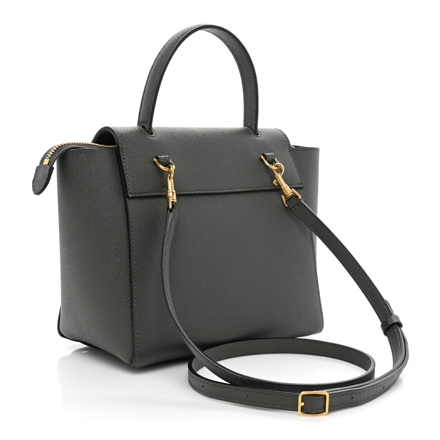 Grained Calfskin Nano Belt Bag Grey