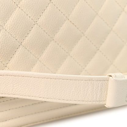 Chanel Caviar Quilted Medium Boy Flap White 13 of 14
