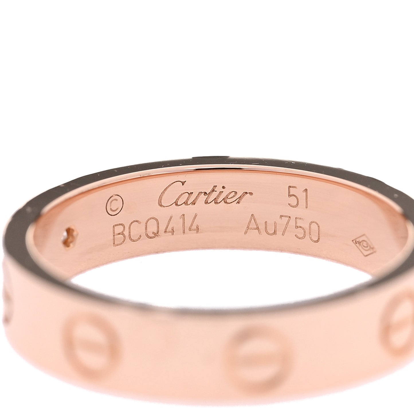 18K Pink Gold Diamond 4mm LOVE Wedding Band Ring 51 5.75