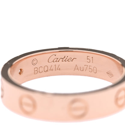 Cartier 18K Pink Gold Diamond 4mm LOVE Wedding Band Ring 51 5.75 4 of 4
