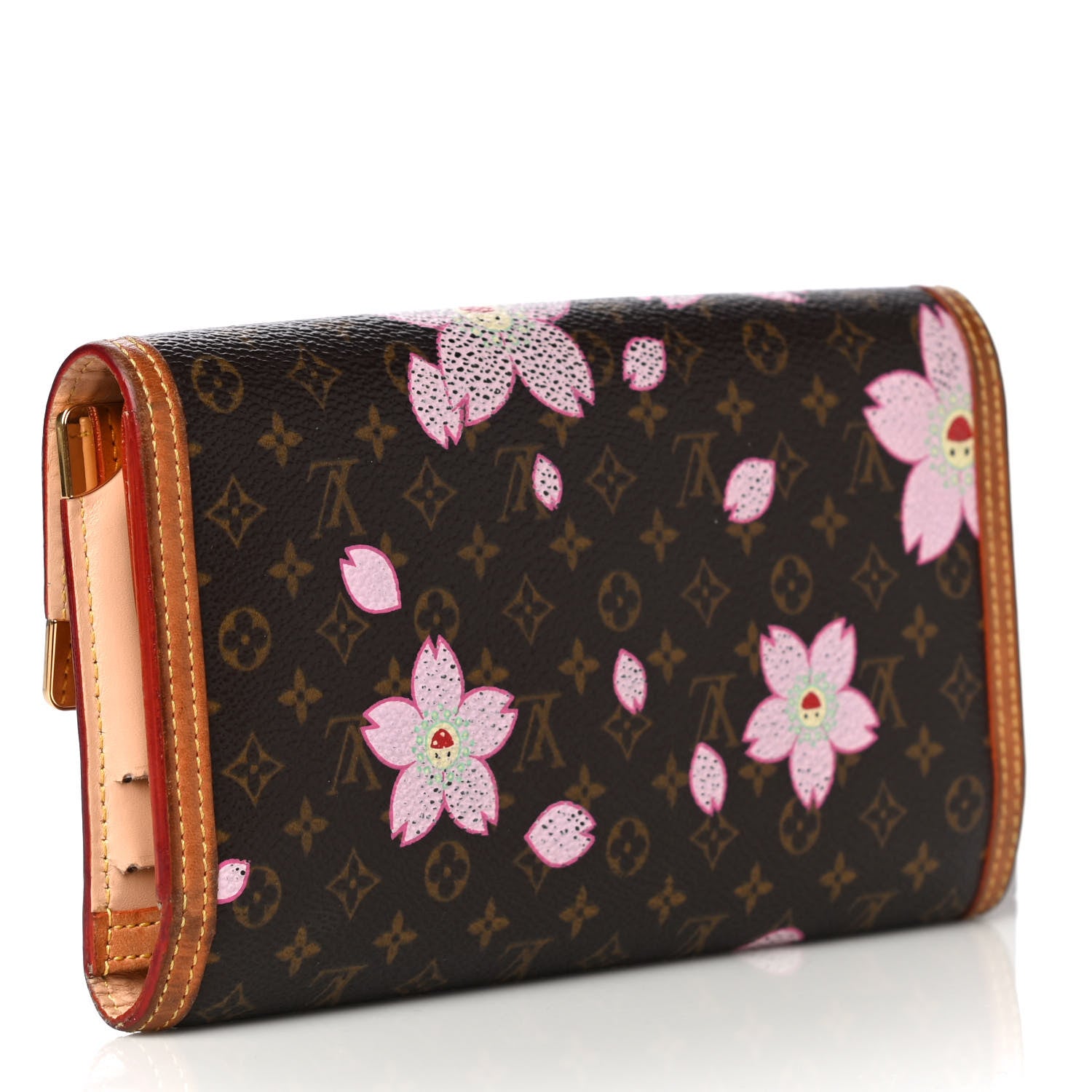 Louis Vuitton Monogram Cherry Blossom Porte Tresor International Wallet Brown 3 of 12