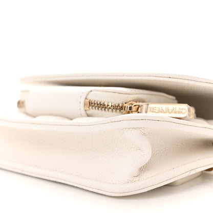 Chanel Caviar Quilted Business Affinity Clutch With Chain Flap White 11 of 12