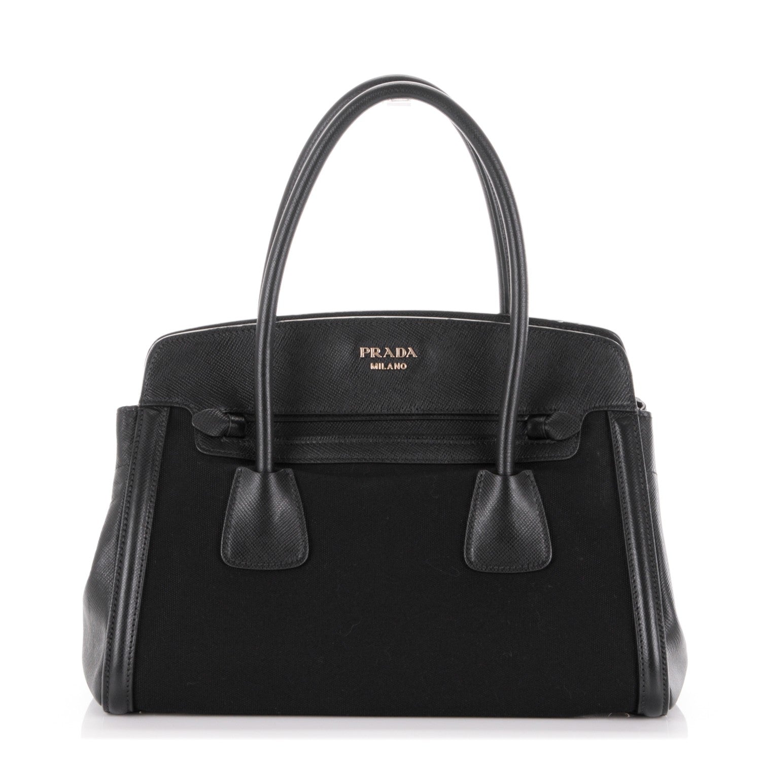 Prada Canapa Saffiano Shoulder Bag Nero Black 1 of 7