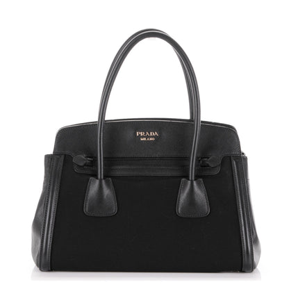 Prada Canapa Saffiano Shoulder Bag Nero Black 1 of 7