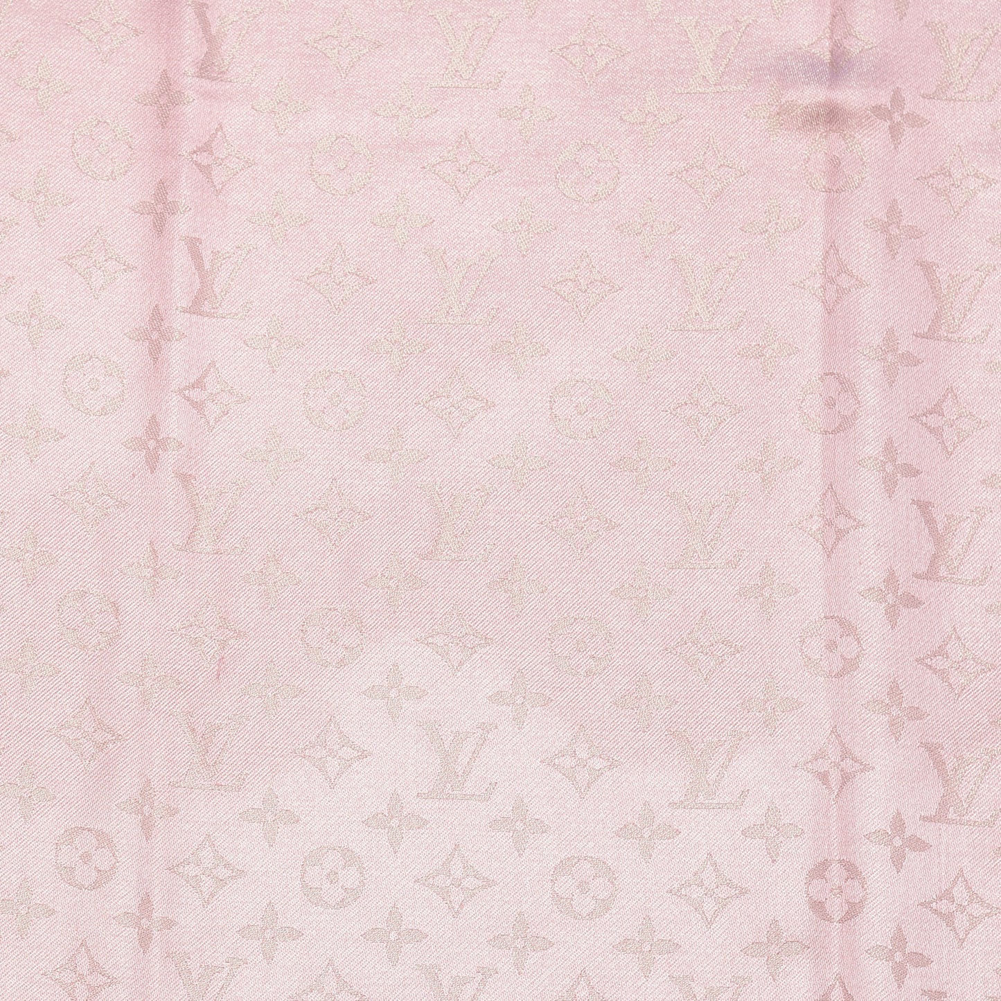 Silk Wool Monogram Shine Shawl Rose