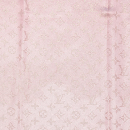 Louis Vuitton Silk Wool Monogram Shine Shawl Rose 5 of 6