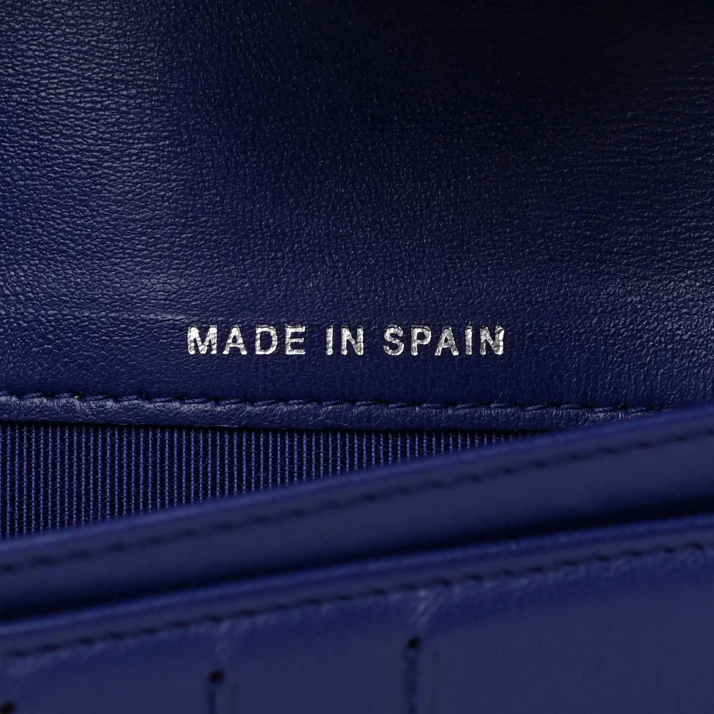 Lambskin Quilted Large Flap Wallet Navy