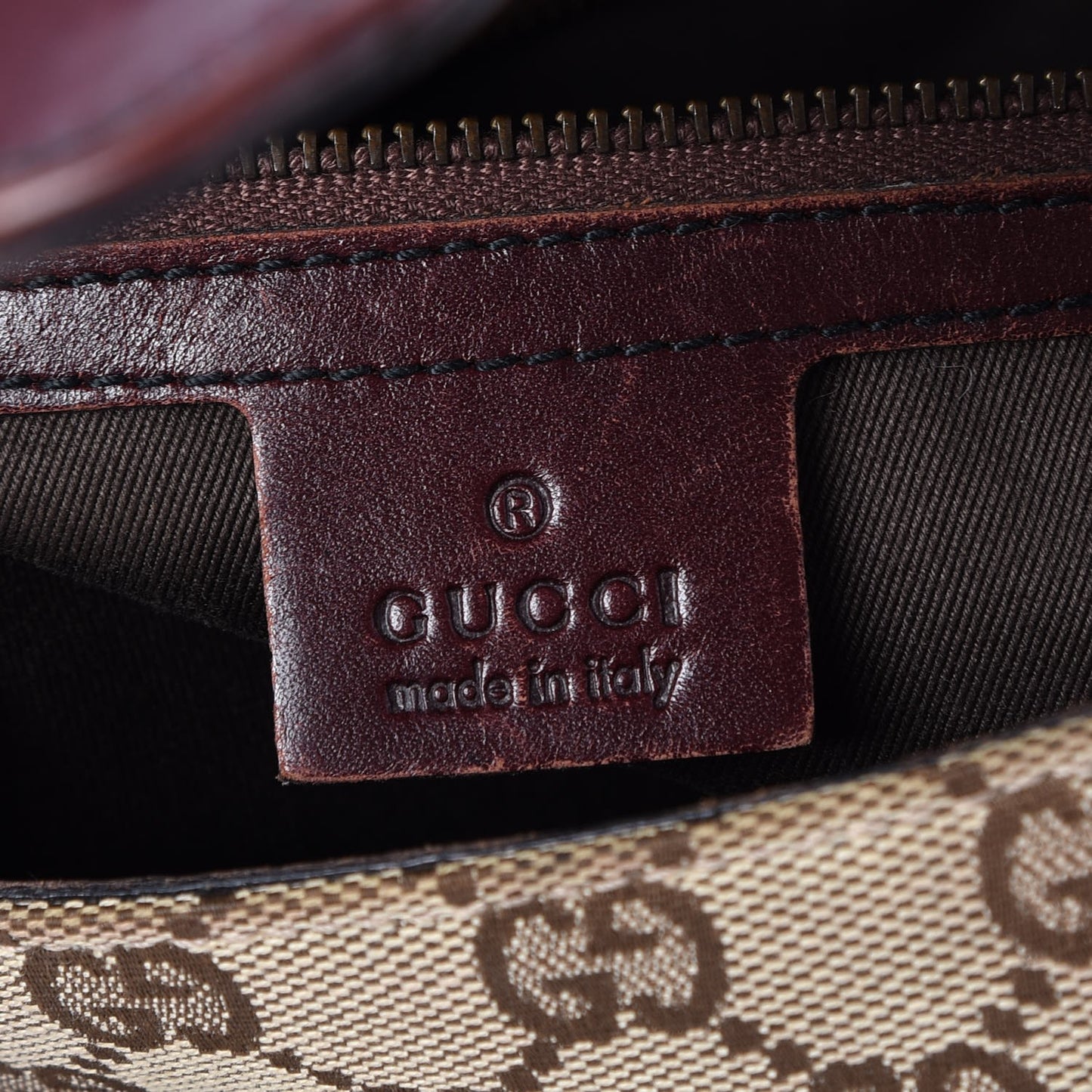 Monogram Horsebit Chain Studded Flap Burgundy
