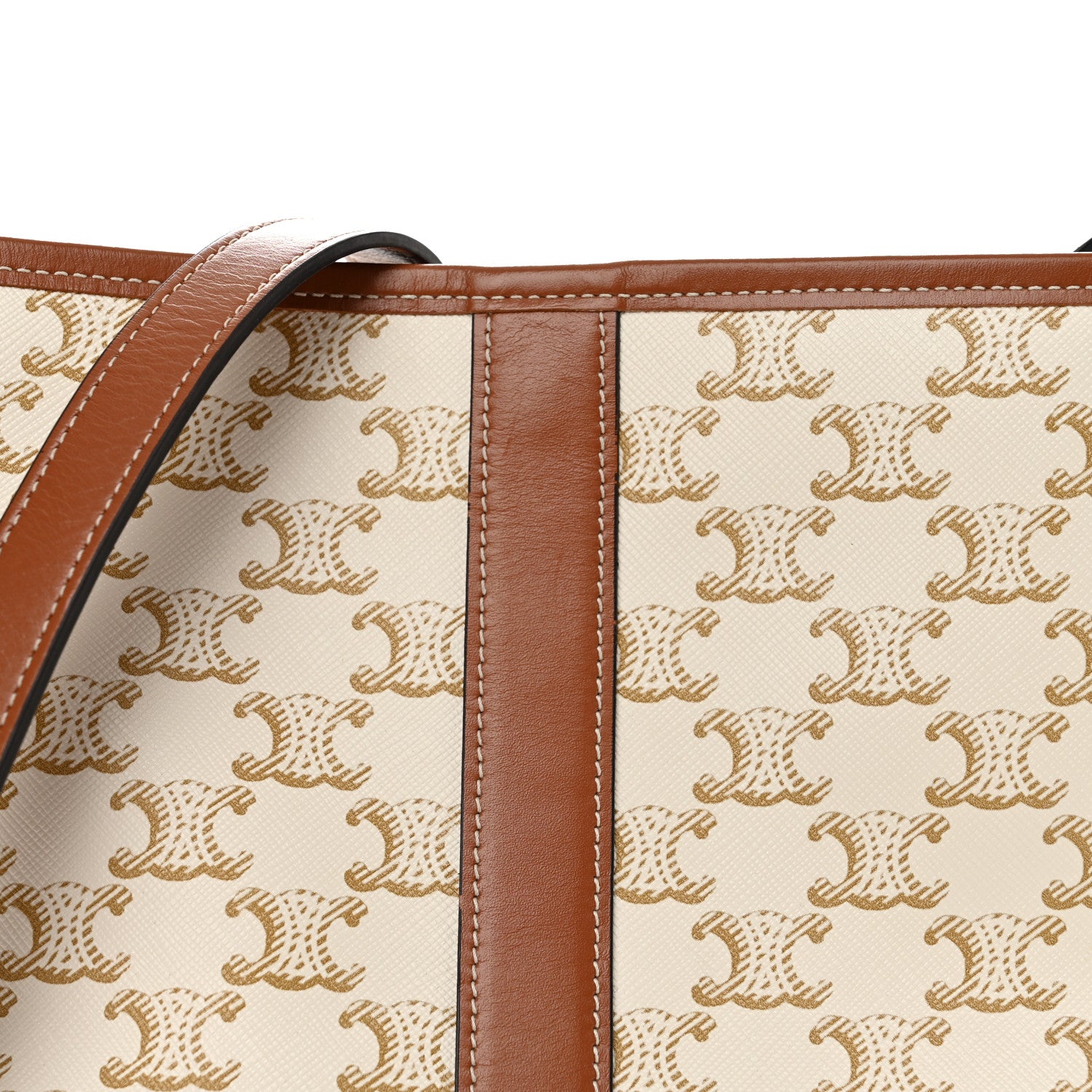 Celine Triomphe Canvas Calfskin Small Bucket Bag White 9 of 13