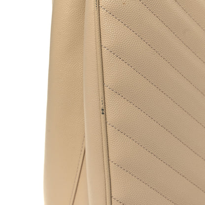 Saint Laurent Grain De Poudre Matelasse Chevron Monogram Shopping Bag Nude Powder 12 of 15