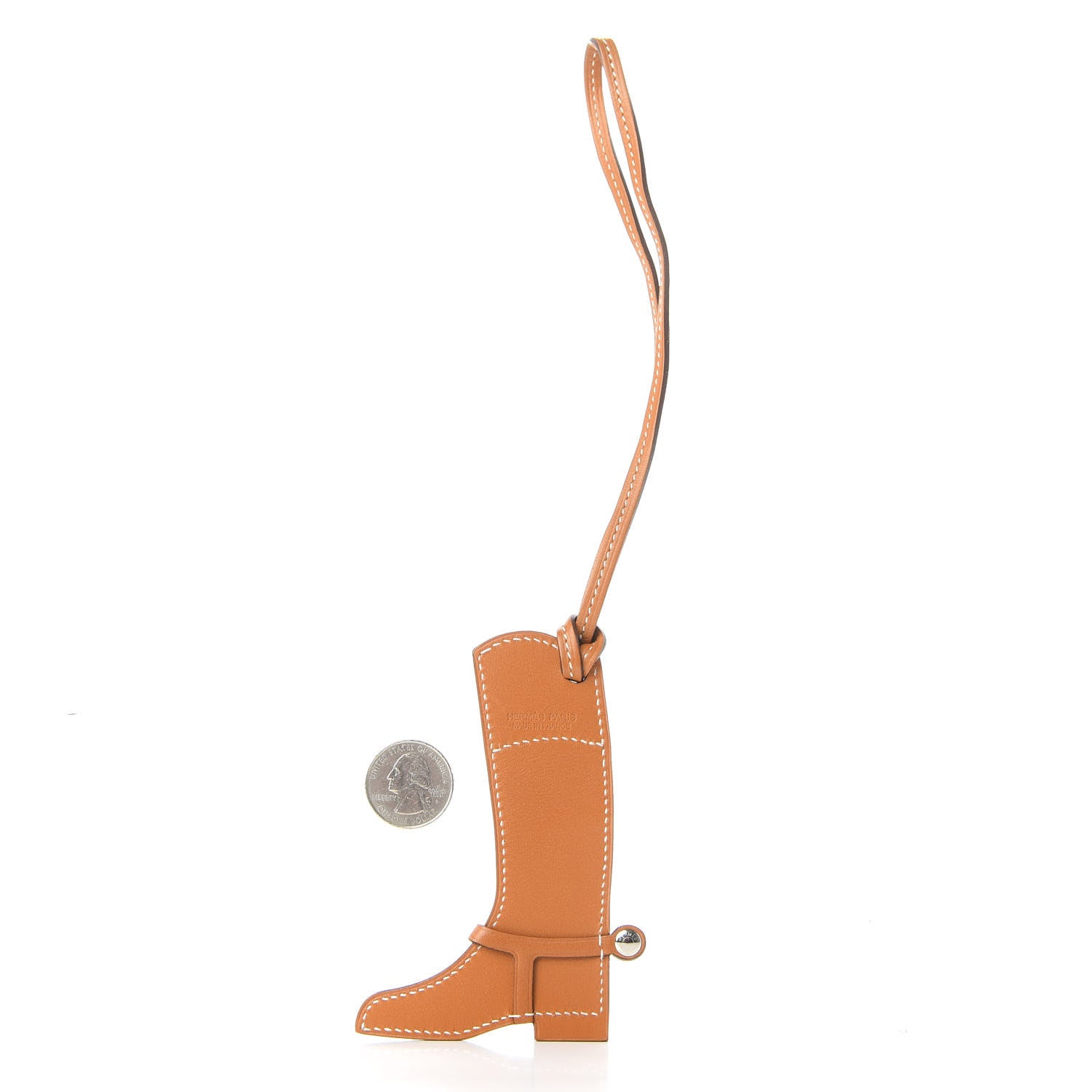 Hermes Butler Swift Paddock Botte Boot Bag Charm Natural Capucine 2 of 4