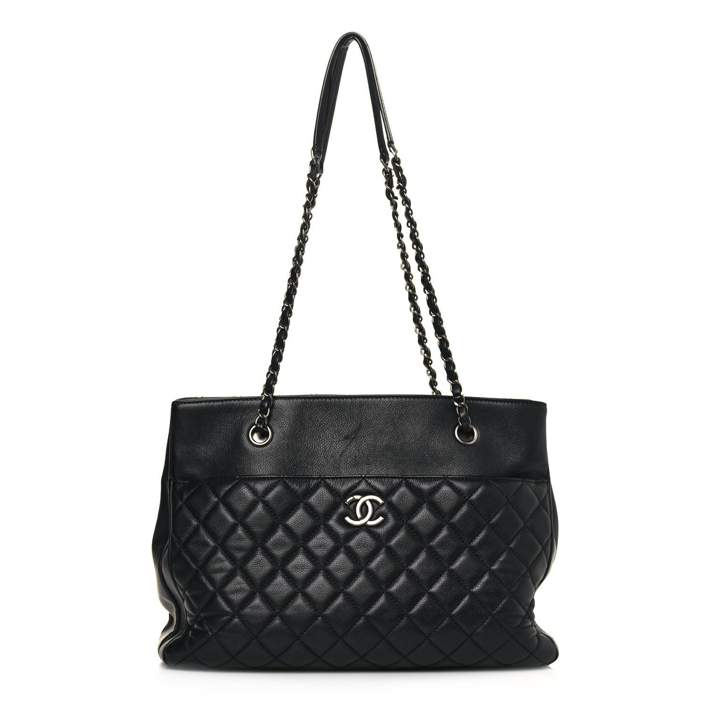 Caviar Quilted Urban Companion Shopping Tote Black
