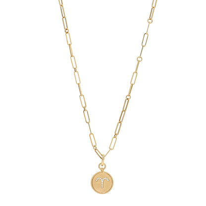 Roberto Coin 18K Yellow Gold Diamond Zodiac Aries Medallion Pendant Necklace 1 of 4