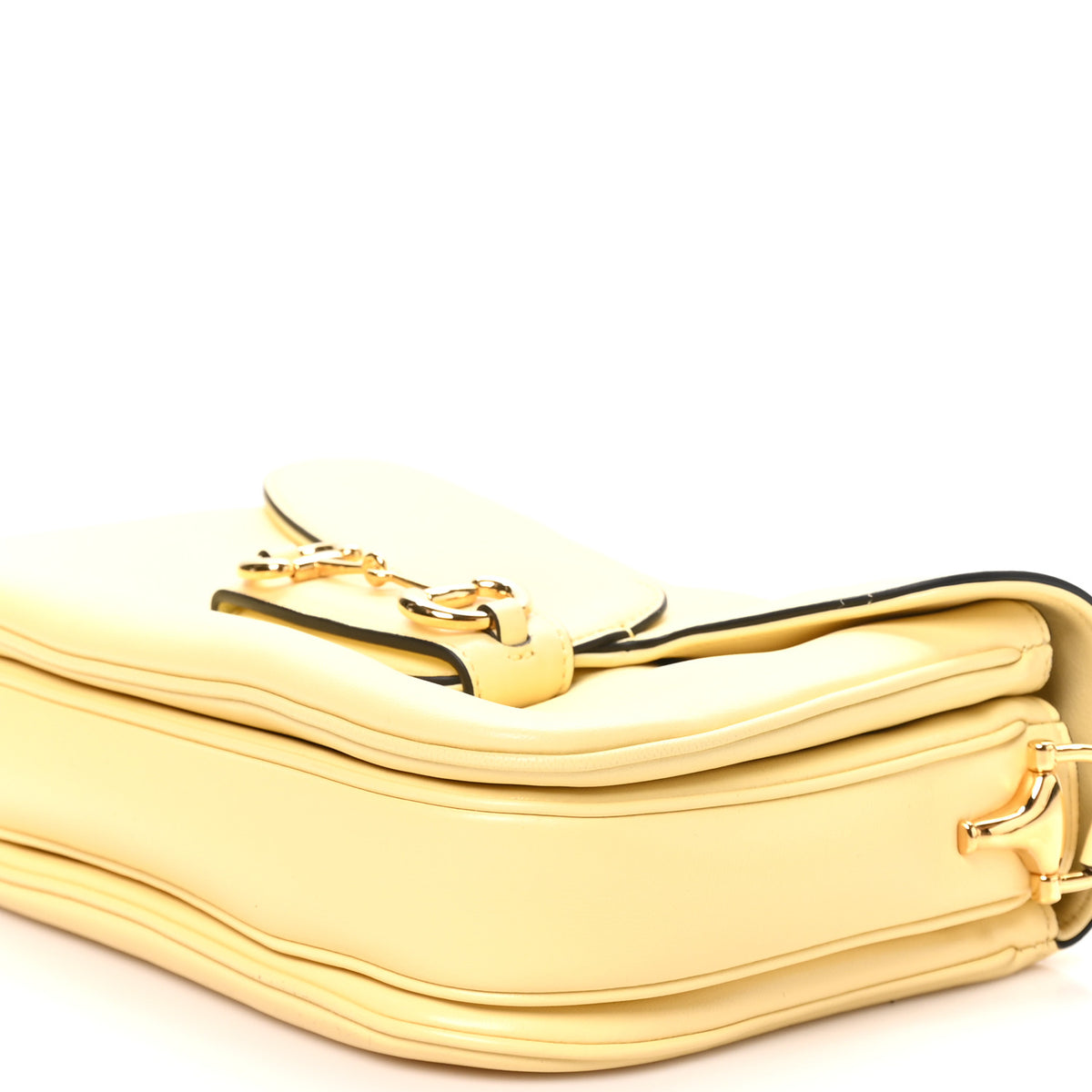 Calfskin Horsebit 1955 Aura Small Shoulder Bag Daylight Yellow