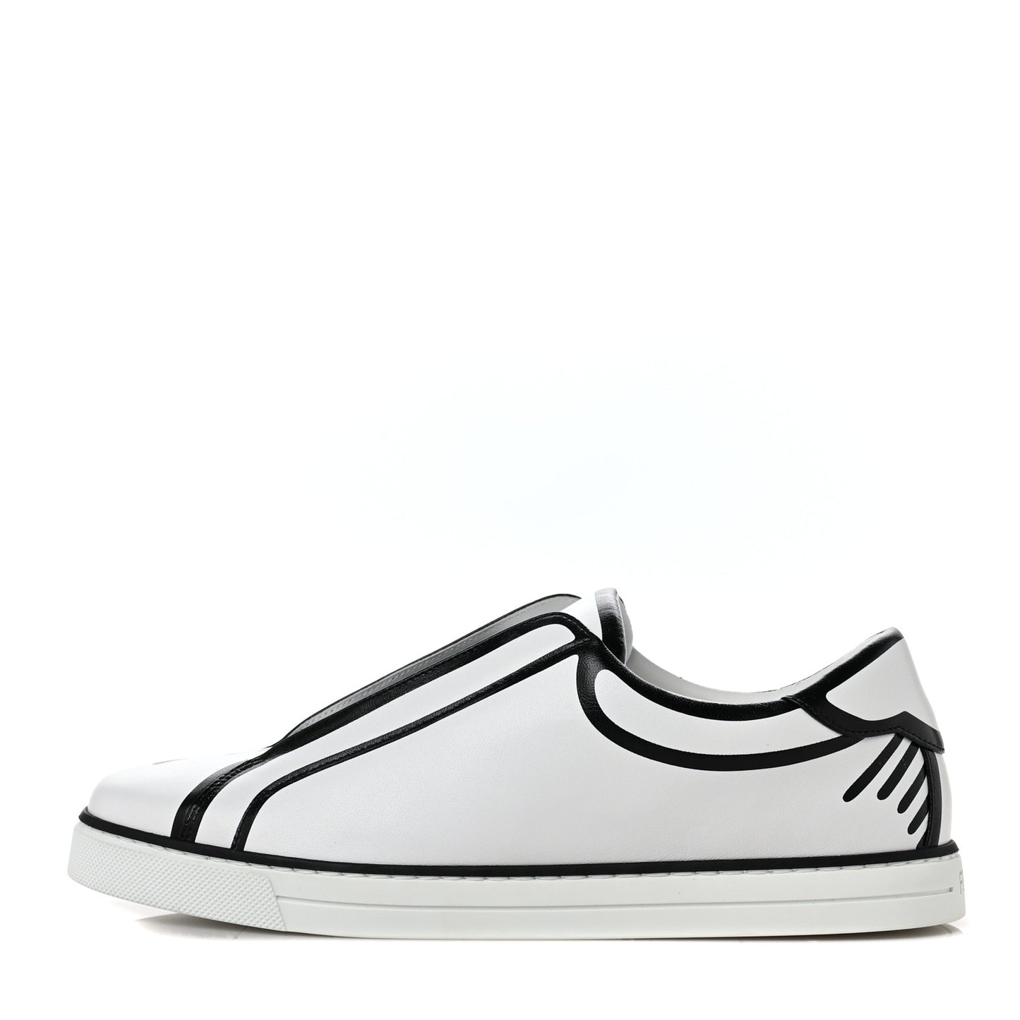 X JOSHUA VIDES Nappa Rockoclick Slip On Sneakers 38.5 Snow White Black