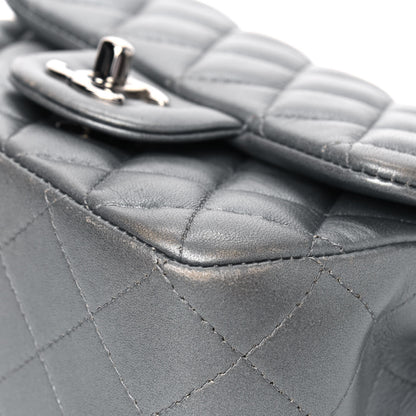 Chanel Metallic Lambskin Quilted Mini Square Flap Dark Silver 5 of 8
