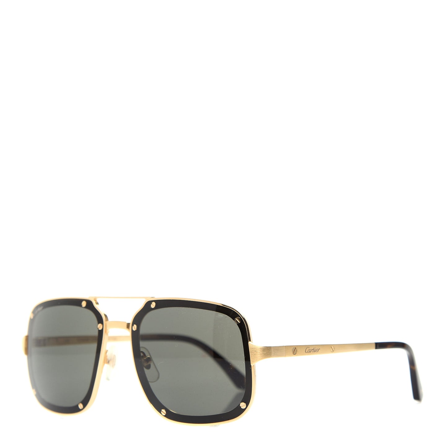 Titanium Santos De Cartier Sunglasses Gold