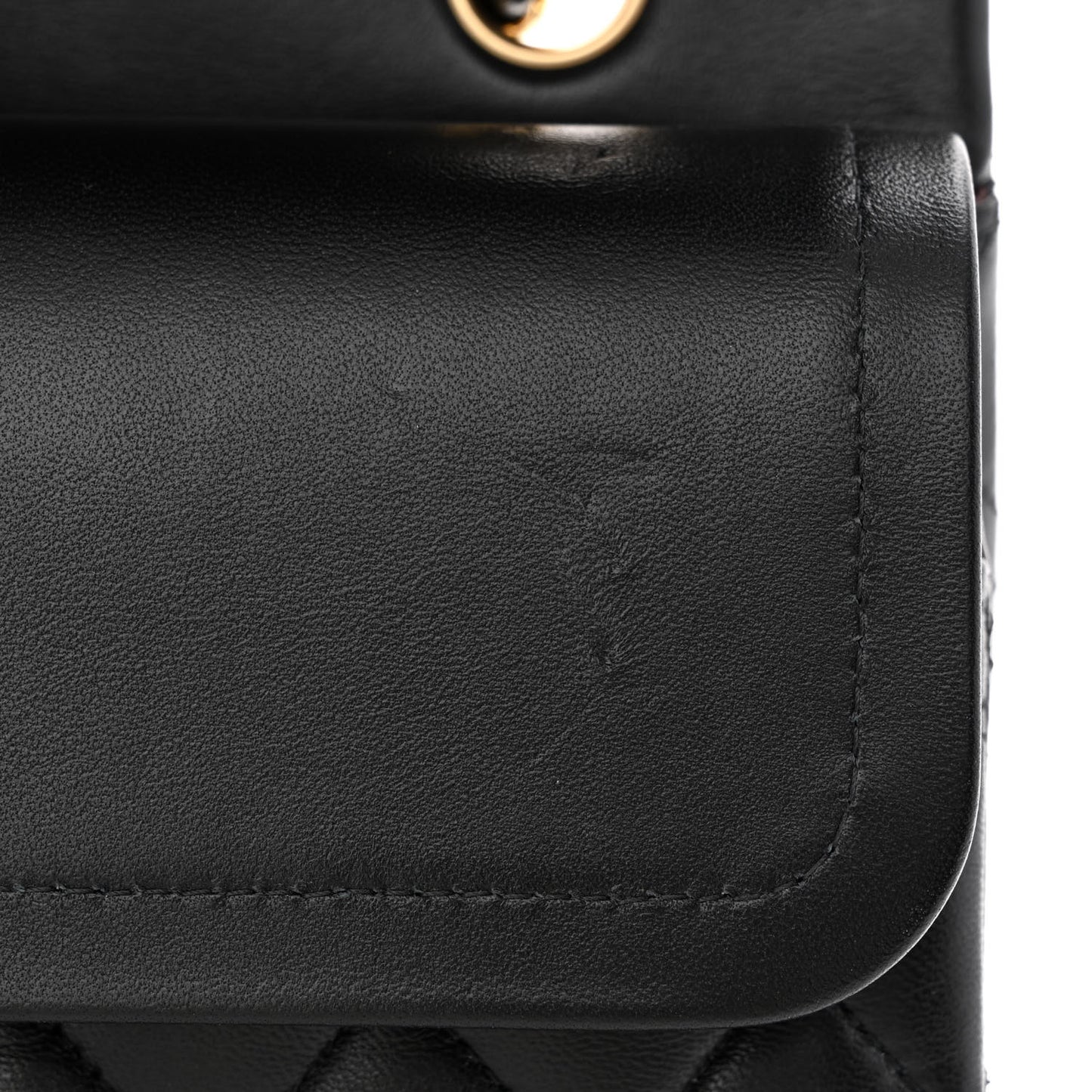Lambskin Quilted Medium Double Flap Black