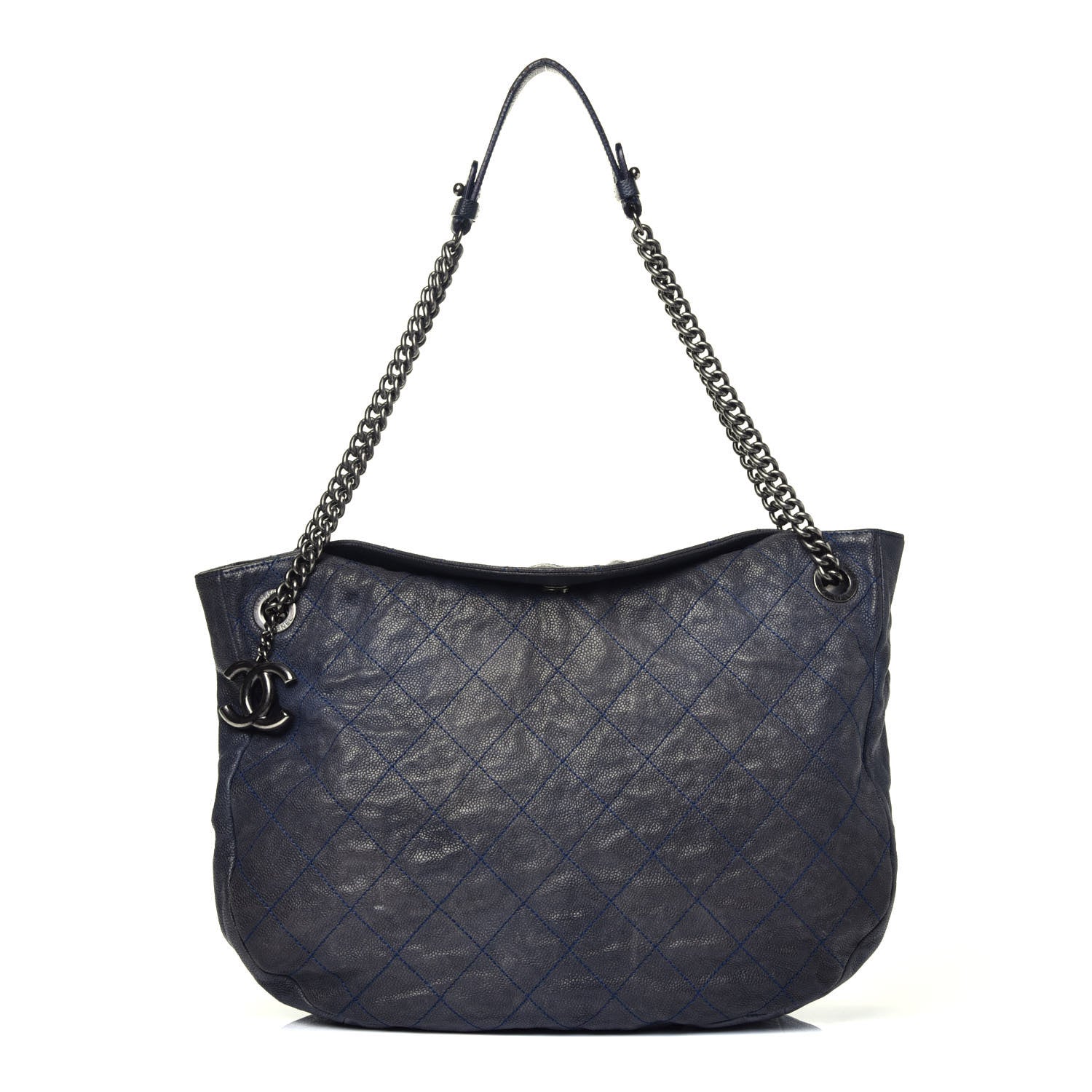 Chanel Caviar Quilted Simply CC Hobo Dark Blue 1 of 9