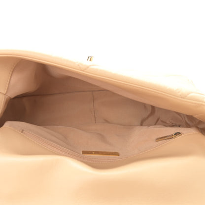 Chanel Shiny Goatskin Quilted Large Chanel 19 Flap Beige 5 of 10
