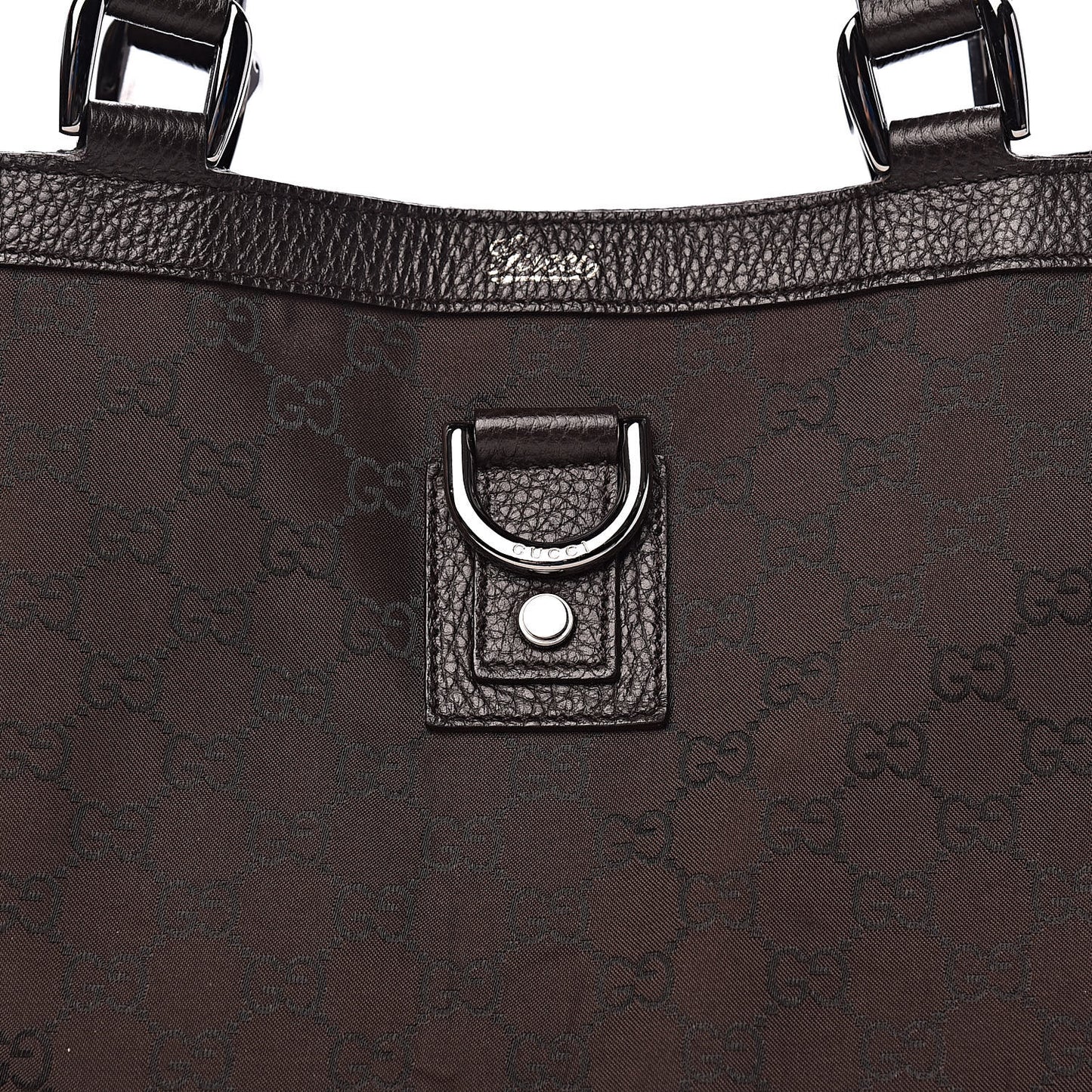 Nylon Monogram Large Abbey Tote Dark Brown