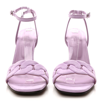 Hermes Suede Goatskin Gala 105 Sandal 39.5 Violet Amethyste 2 of 7