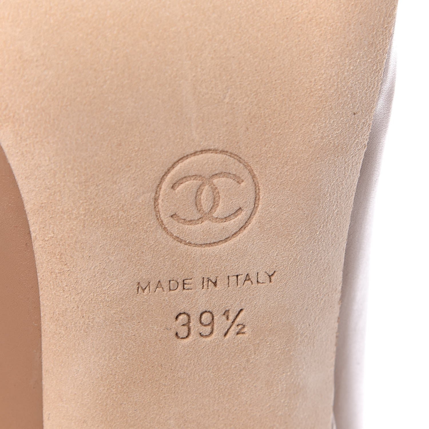 Chanel Calfskin Cork Platform Open Toe Pumps 39.5 Beige 6 of 10