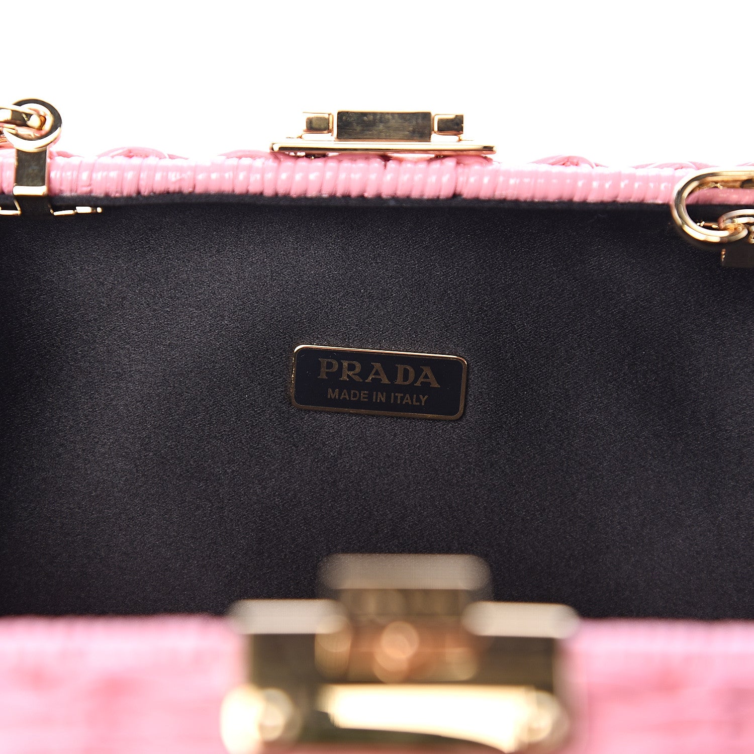 Prada Wicker Saffiano Logo Crossbody Clutch Petalo Black 5 of 8