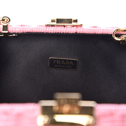 Prada Wicker Saffiano Logo Crossbody Clutch Petalo Black 5 of 8