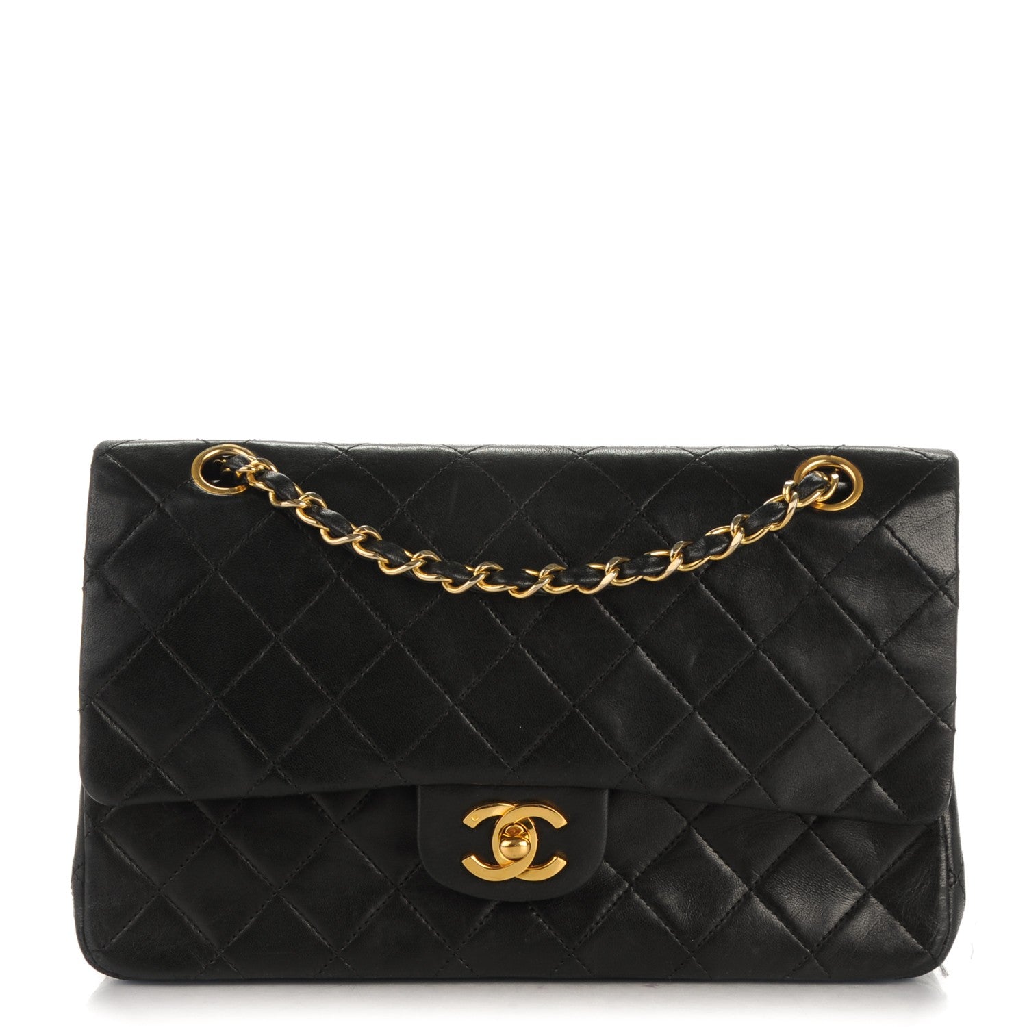 Chanel Lambskin Quilted Medium Double Flap Black 1 of 10