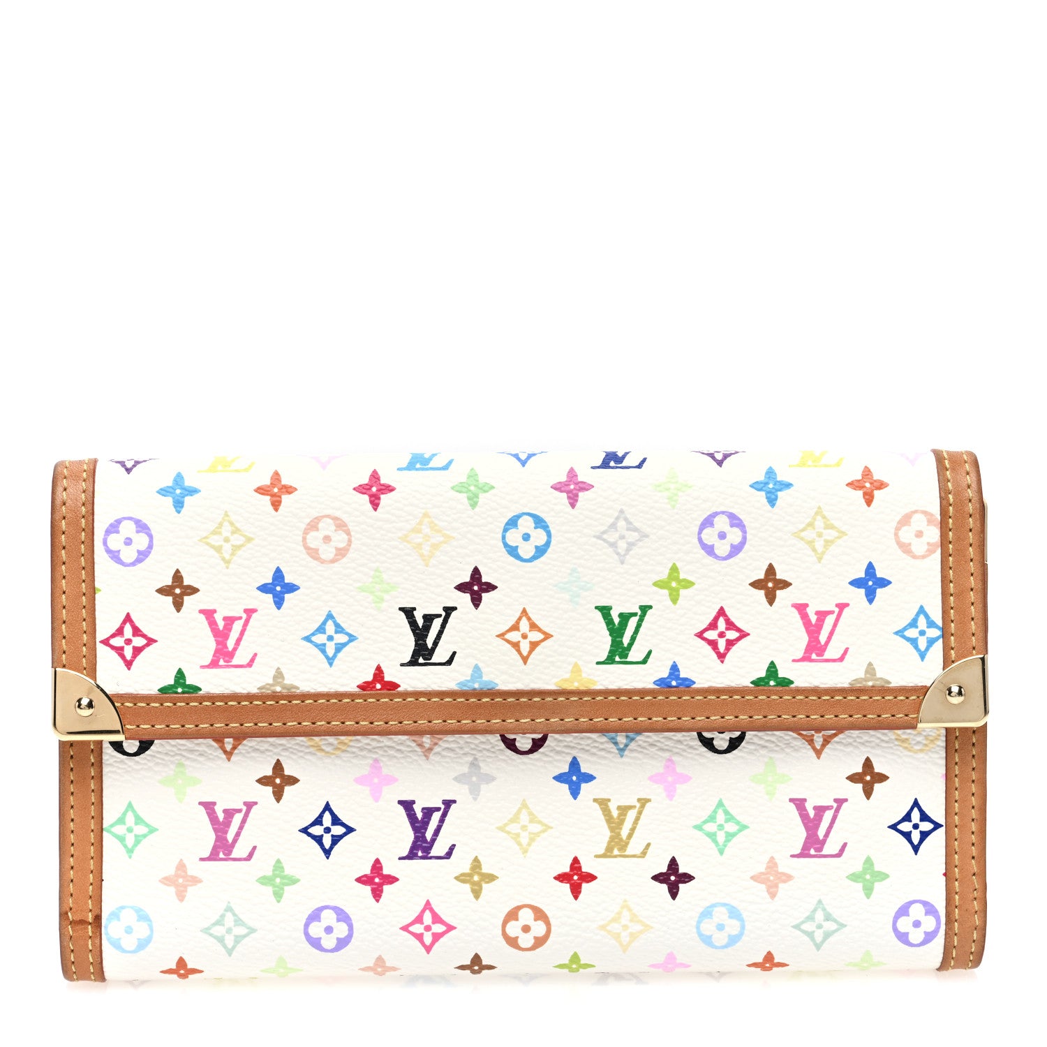Louis Vuitton Monogram Multicolor Porte Tresor International Wallet White 1 of 7