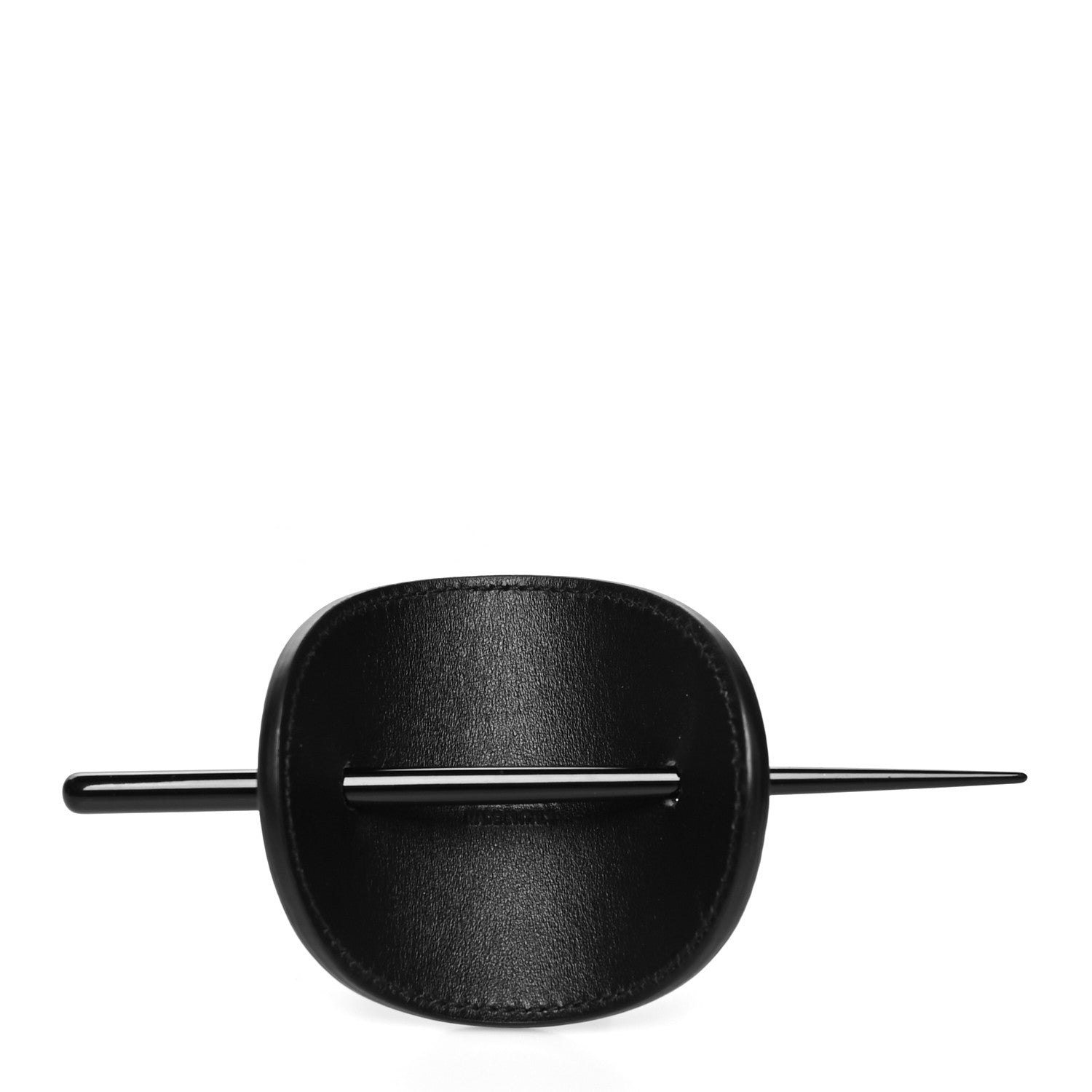 Prada City Calfskin Logo Embossed Hair Clip Black 2 of 3