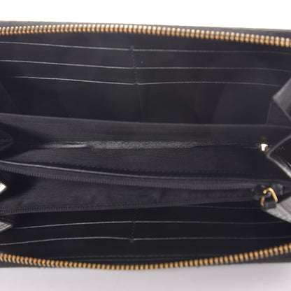 Gucci Apollo Calfskin GG Dadini Embroidered Zip Around Wallet Black 5 of 7