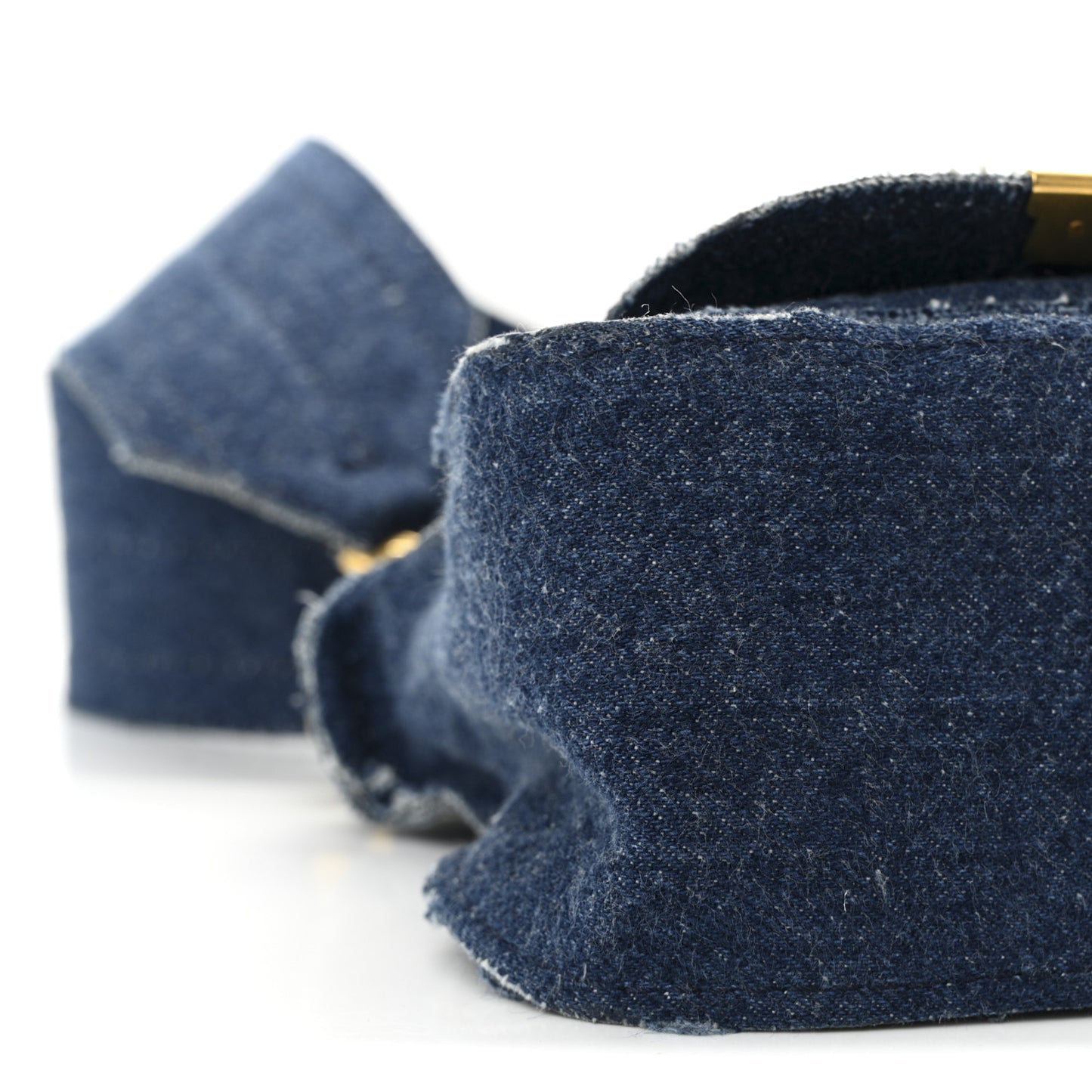 Denim Mini Marcie Saddle Satchel  Blue