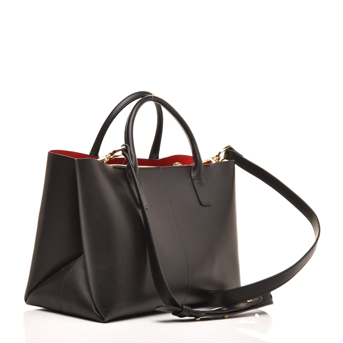 Calfskin Mini Folded Bag Black Flamma
