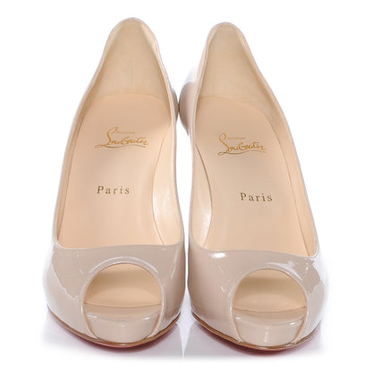 Christian Louboutin Patent Mater Claude 85 Platform Pumps 41 Nude 3 of 7