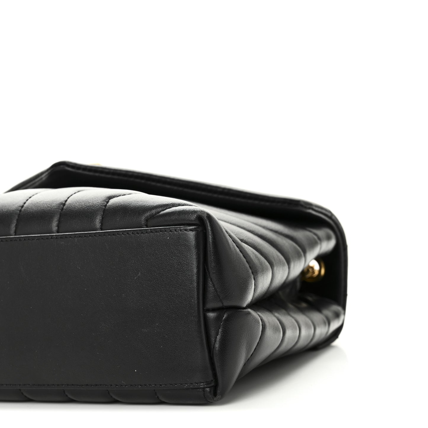 Calfskin Y Quilted Monogram Small Loulou Chain Satchel Black