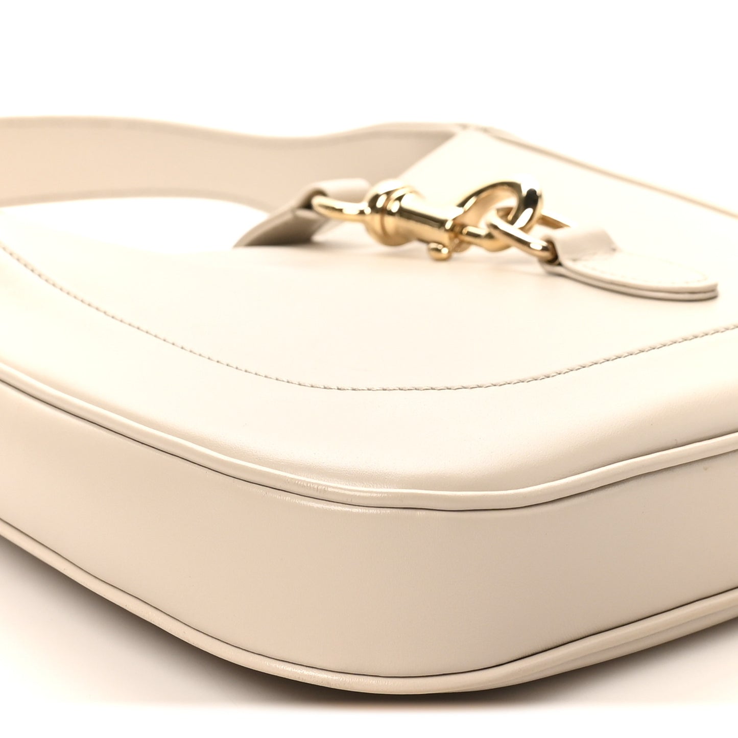 Ancora Calfskin Web Small Jackie Shoulder Bag Light Grey