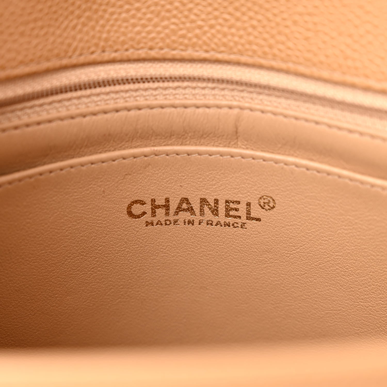 Chanel Caviar Flap Shoulder Bag Beige 6 of 12