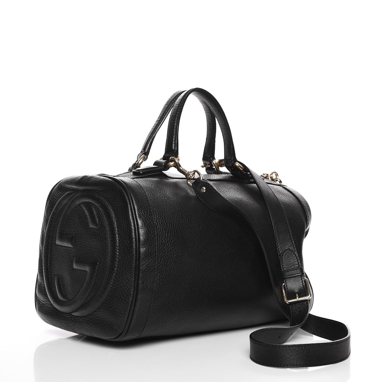 Pebbled Calfskin Medium Soho Boston Black