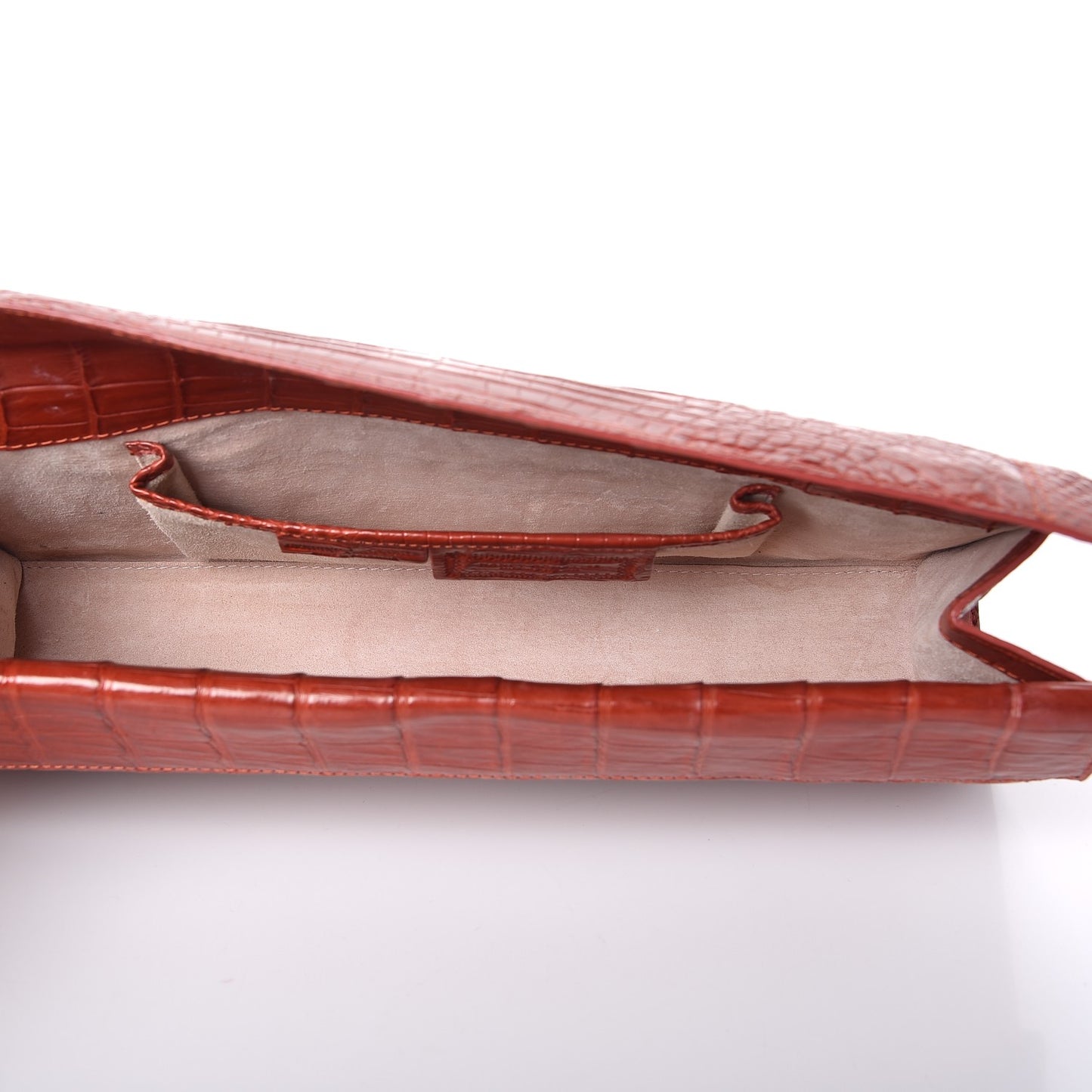 Crocodile Foldover Clutch Red