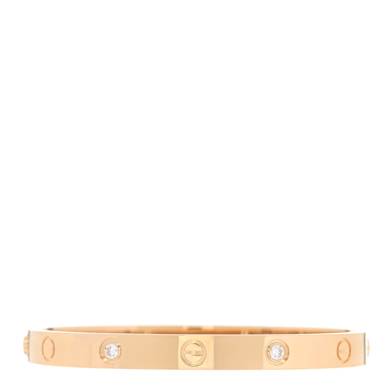 Cartier 18K Yellow Gold 4 Diamond LOVE Bracelet 17 1 of 5
