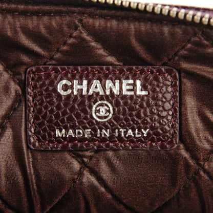 Chanel Caviar Quilted Medium Cosmetic Case Burgundy 6 of 7