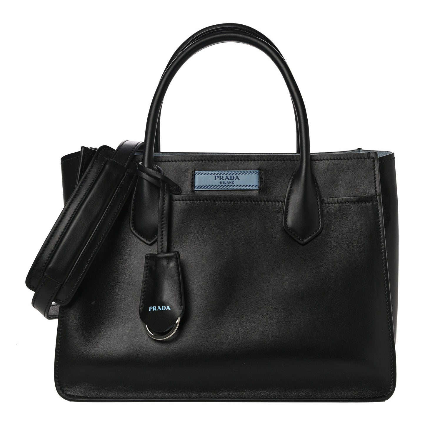 City Calfskin Etiquette Tote Black Astrale