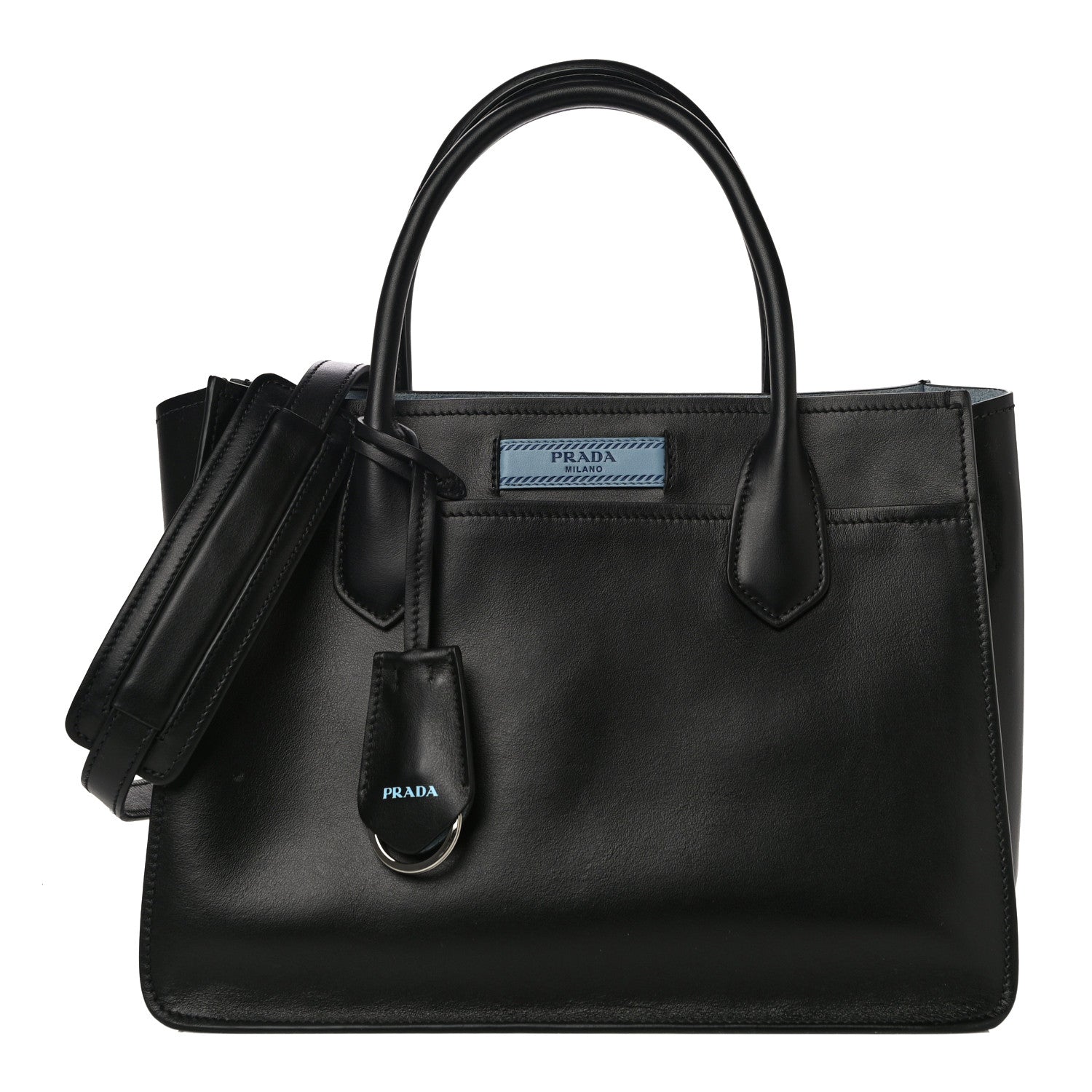 Prada City Calfskin Etiquette Tote Black Astrale 1 of 9