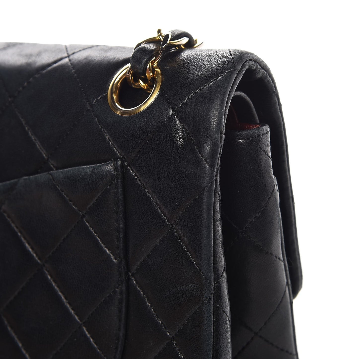 Lambskin Quilted Small Double Flap Black