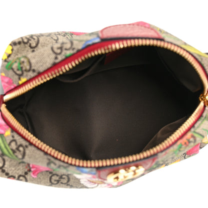 Gucci Soft GG Supreme Monogram Flora Calfskin Medium Ophidia Cosmetic Case Beige Ebony Multicolor Rosso 5 of 11
