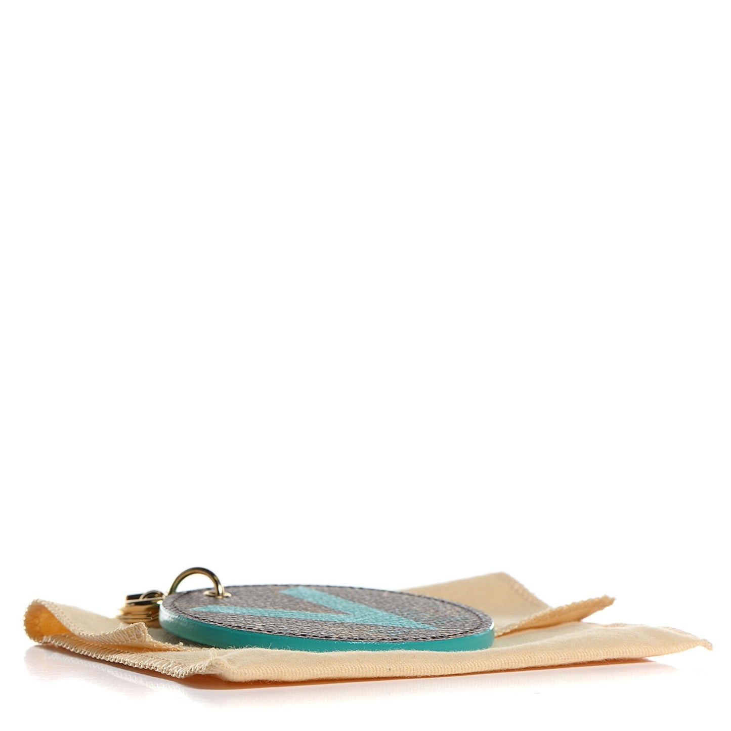 Monogram Illustre V Bag Charm Key Ring Turquoise