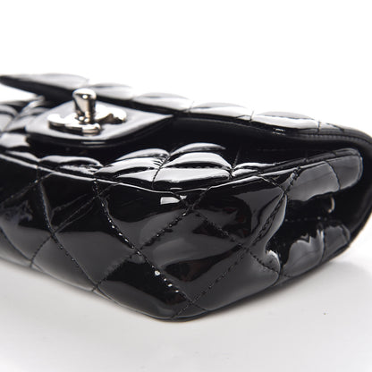 Chanel Patent Calfskin Quilted Extra Mini Rectangular Flap Black 9 of 9